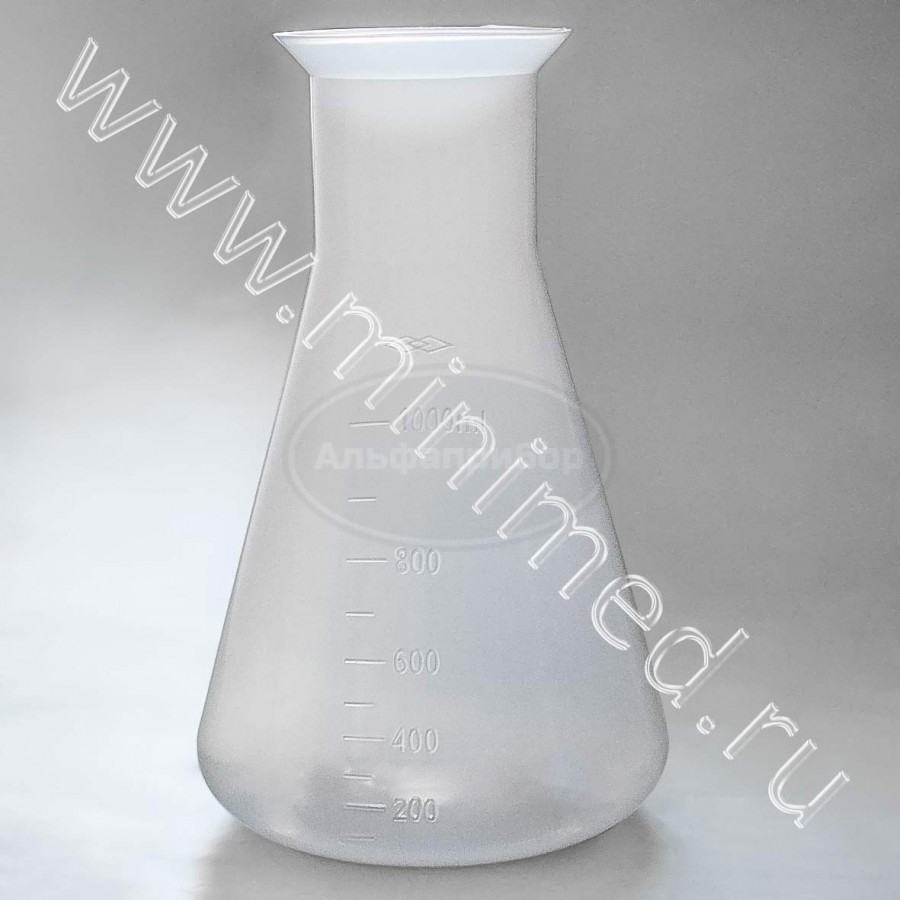 Колба коническая 1000мл, с делениями без крышки, п/п
