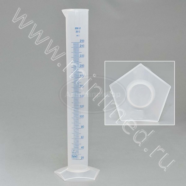 Цилиндр 250мл с делениями высокий, п/п, Kartell, упаковка 1/12шт