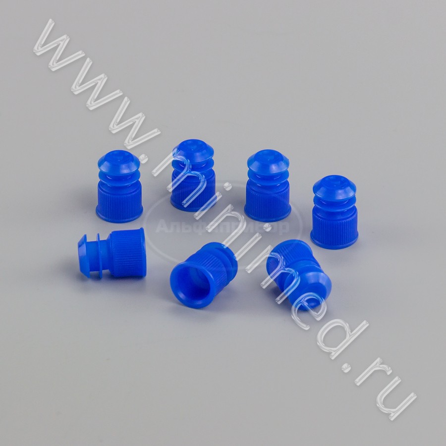 Пробка для пробирок 13 мм, п/эт, голубая, упаковка 1000шт, ТУ 9464-015-29508133-2014, МиниМед