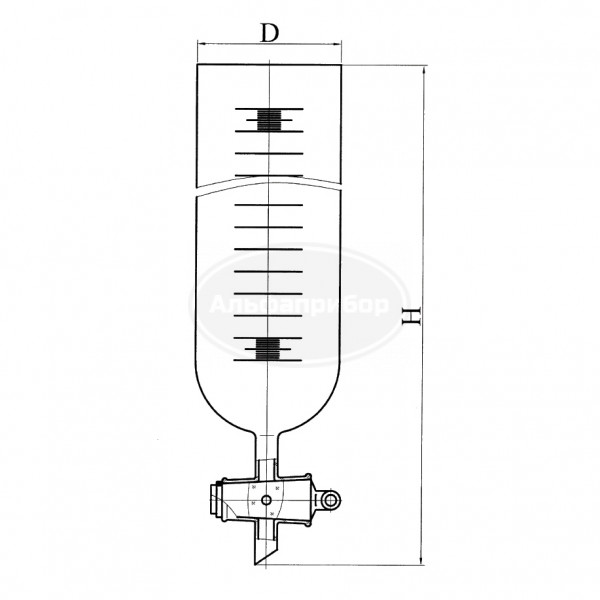 Цилиндр градуированный с краном ГФ 5.886.061