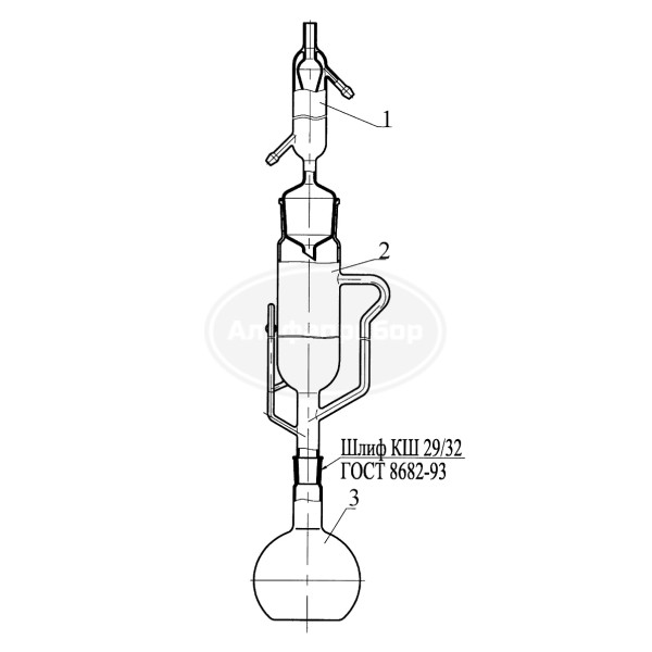 Прибор Сокслета-00 КШ 29/32 экстрактор 150мл колба 250мл