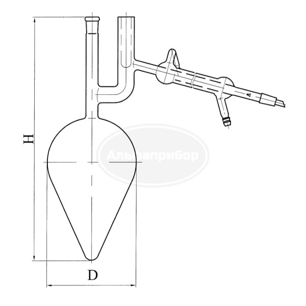 Колба Кляйзена 1000мл с холодильником, эскиз 2-516