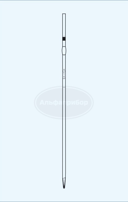 Пипетка 1 метка без расширения с резервуаром 1 кл. 0.5мл black, Technosklo
