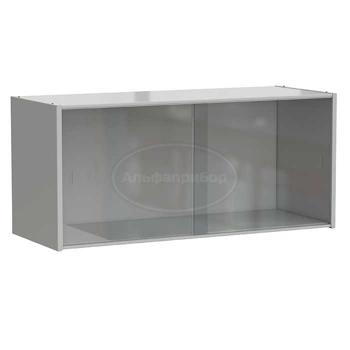 Полка книжная настенная 900x340x400 мм, серый металл