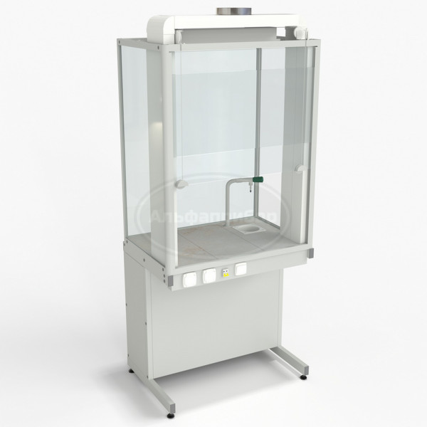 Шкаф демонстрационный напольный с электрикой, евронога, с водой 950х650х2245 мм, раб. поверхность - керамика