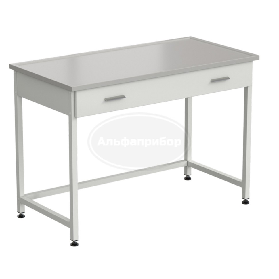 Стол лабораторный с 1 ящиком 1213х613х850 мм, раб. поверхность - Durcon с бортиком