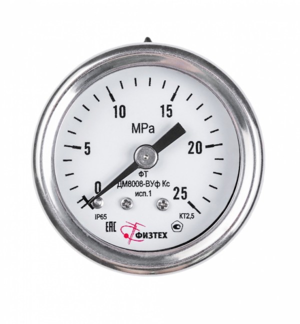 Манометры коррозионностойкие ДМ8008-ВУф Кс исп 1 ОШ d.40 Без заполнения