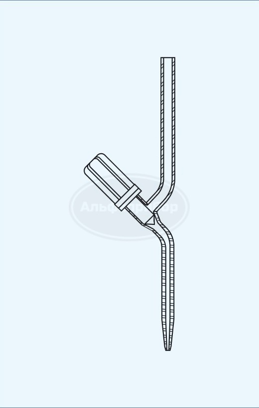 Клапан бюретки прямой с конусом PTFE d=8мм ст. 1,5, Technosklo