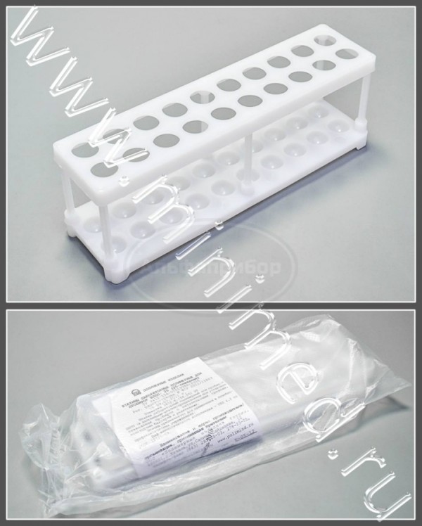 Штатив п/э ШЛПП-20, на 20 гнезд диам. 18 мм