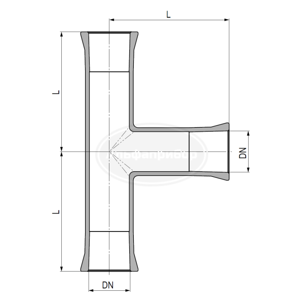 Тройник RK/RK/RK DN=80мм L=200мм W=1,9кг