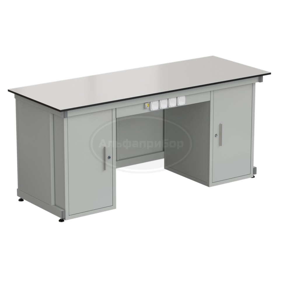 Стол демонстрационный с двумя напольными тумбами, с электрикой 2000х750х900 мм, раб. поверхность - Labgrade (арт. 56.0573.10.08)