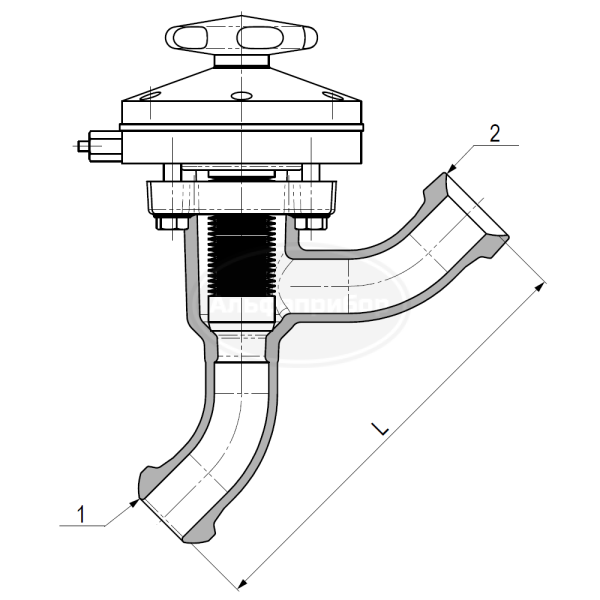 Клапан запорный с пневматическим управлением Ду 25 (арт. 1632611637976)