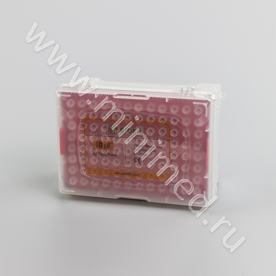 Наконечник для дозаторов 0,1-10 мкл, универсальный, стерильный, без фильтра, без ДНК-аз, РНК-аз, Jet Bio-Filtration, упаковка 96ш/кор.10упаковка /20упаковка