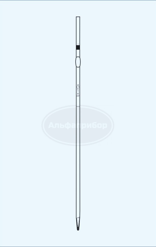 Пипетка 1 метка без расширения с резервуаром 1 кл. 2.0мл orange, Technosklo