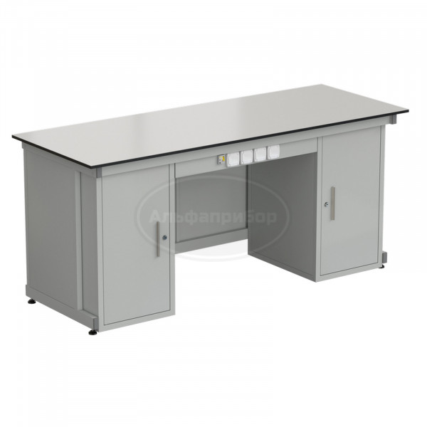Стол демонстрационный с двумя напольными тумбами, с электрикой 2000х750х900 мм, раб. поверхность - Labgrade (арт. 56.0573.20.08)