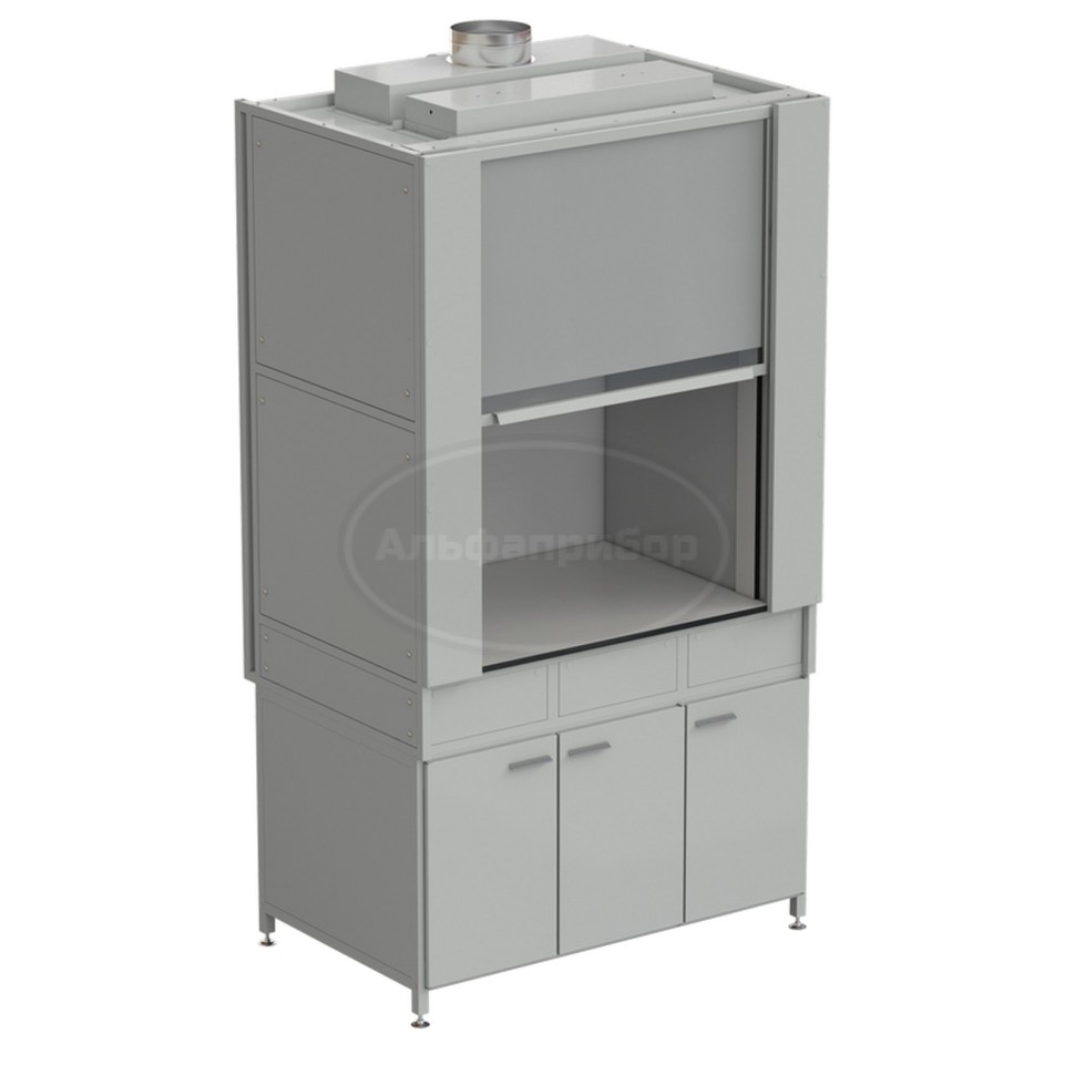 Шкаф вытяжной с коконом из стеклопластика без воды с ВЗБ светильником 1200х820х2240 мм, раб. поверхность - Labgrade