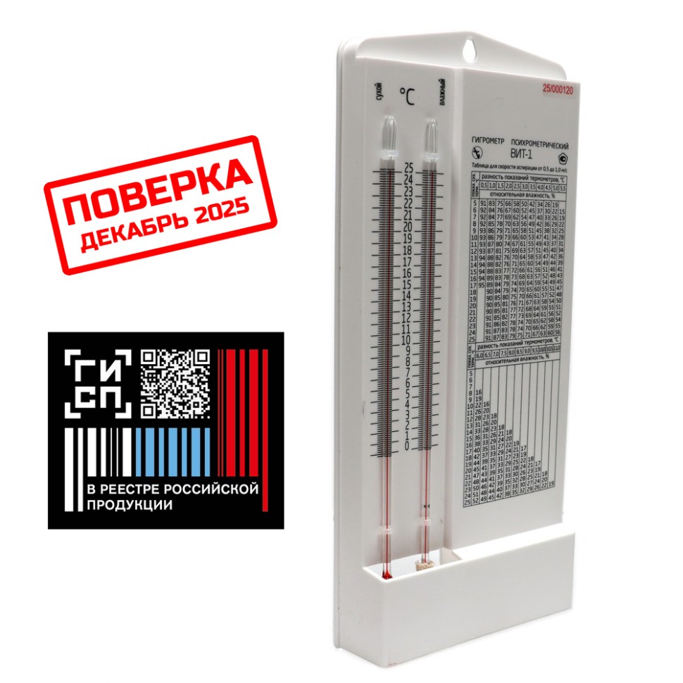 Психрометрический гигрометр ВИТ-1 с поверкой