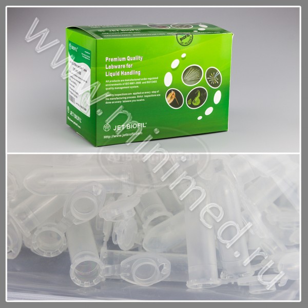 Микропробирка 2мл, тип Эппендорф, с делениями без ДНКаз и РНКаз, п/п, Jet Bio-Filtration, упаковка 500шт/кор.4000шт