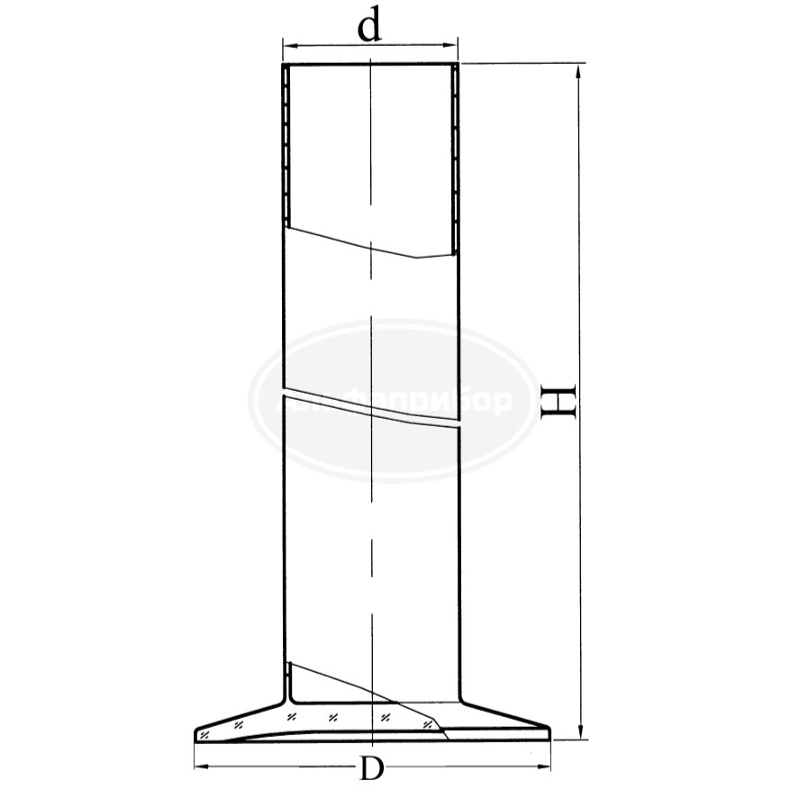 Цилиндр для измерения плотности h=440, эскиз 2-552-01