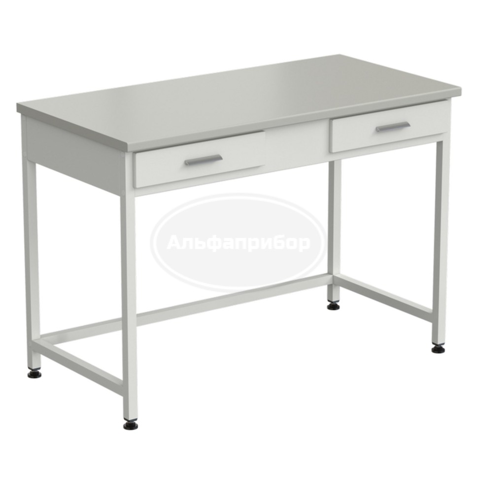 Стол лабораторный с 2 ящиками 1200х600х850 мм, раб. поверхность - серый ламинат