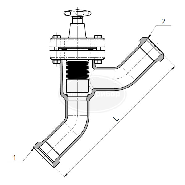 Клапан прямоточный Ду 50 КЗ-/+