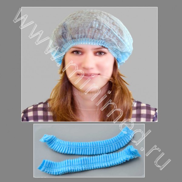 Шапочка "Шарлотта" голубая, упаковка 100шт