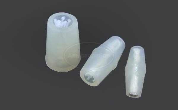 Пробка силиконовая двухконусная № 14-16 с каналом и жгутом