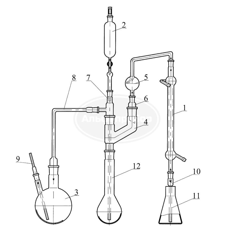 Прибор для определения азота в органических соединениях, эскиз 1-140