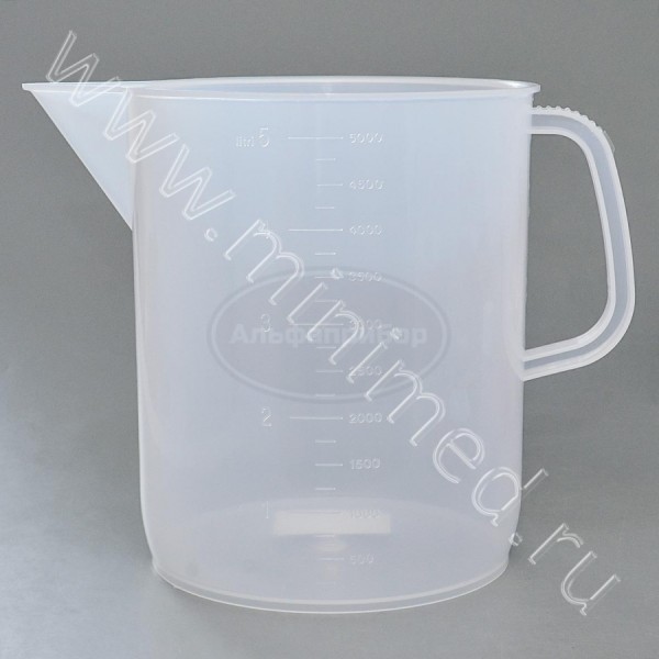 Стакан низкий 5000мл с ручкой, с делениями п/п, Kartell, упаковка 1шт