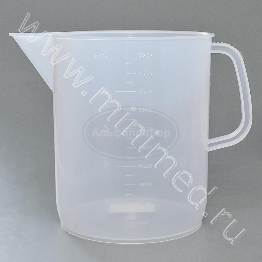 Стакан низкий 5000мл с ручкой, с делениями п/п, Kartell, упаковка 1шт