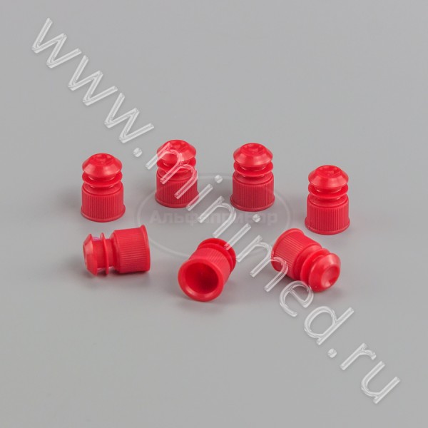 Пробка для пробирок 16 мм, п/эт, красная, упаковка 500шт, ТУ 9464-015-29508133-2014, МиниМед