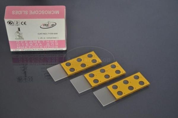 Стекло предметное СП-6 с 6-ю окошками 25*75*1.1 (50 шт.)