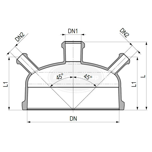 Крышка Ду 300 с тубусом 4*35