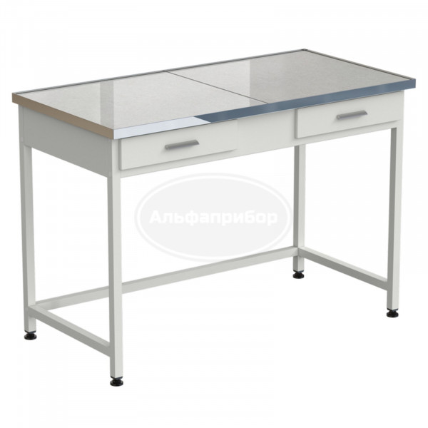 Стол лабораторный с 2 ящиками 1212х610х850 мм, раб. поверхность - керамогранит
