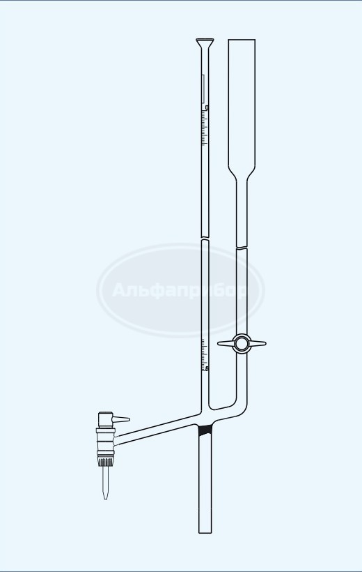 Микробюретка Банга боковой кран PTFE 3мл (0.02), Technosklo