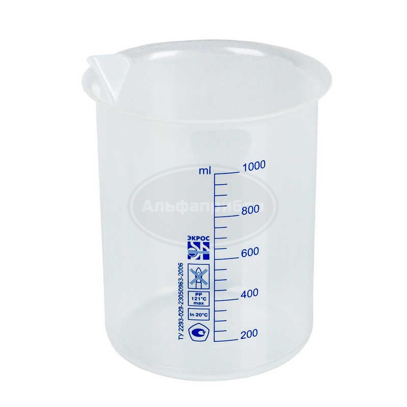 Стакан низкий со шкалой 1000 мл