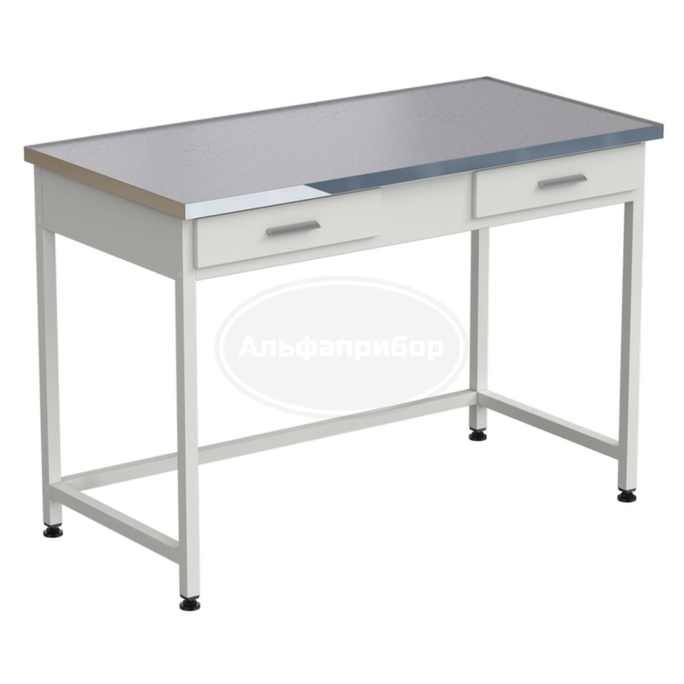 Стол лабораторный с 2 ящиками 1212х610х850 мм, раб. поверхность - монолитный керамогранит