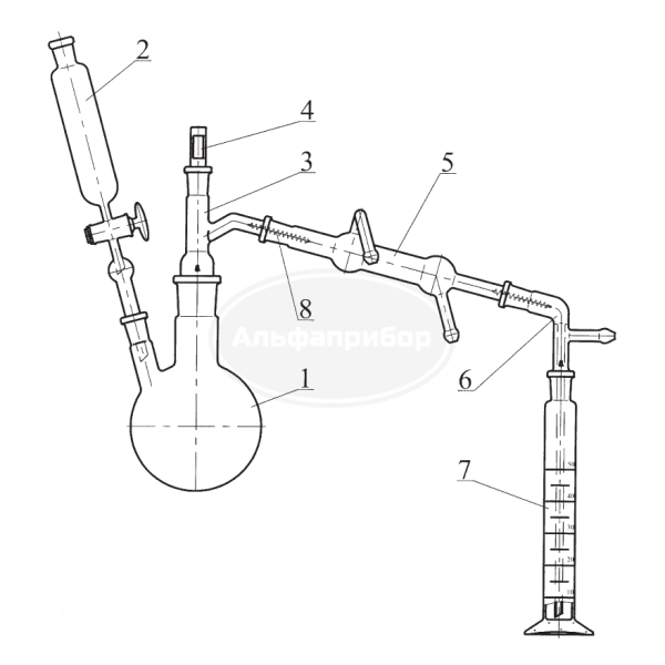 Прибор для определения ацетальдегида, эскиз 1-124