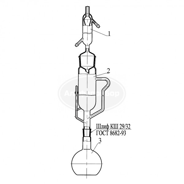 Прибор Сокслета-10 КШ 85/45 экстрактор 1500мл колба 2000мл