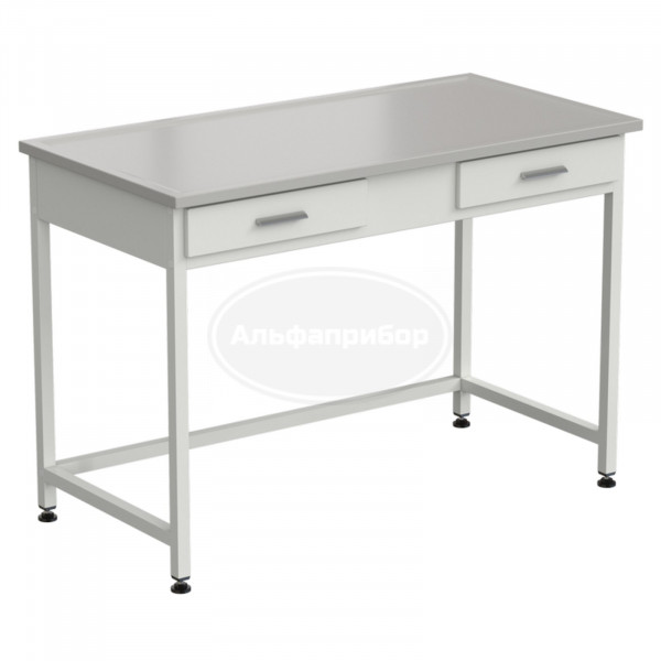 Стол лабораторный с 2 ящиками 1213х613х850 мм, раб. поверхность - Durcon с бортиком