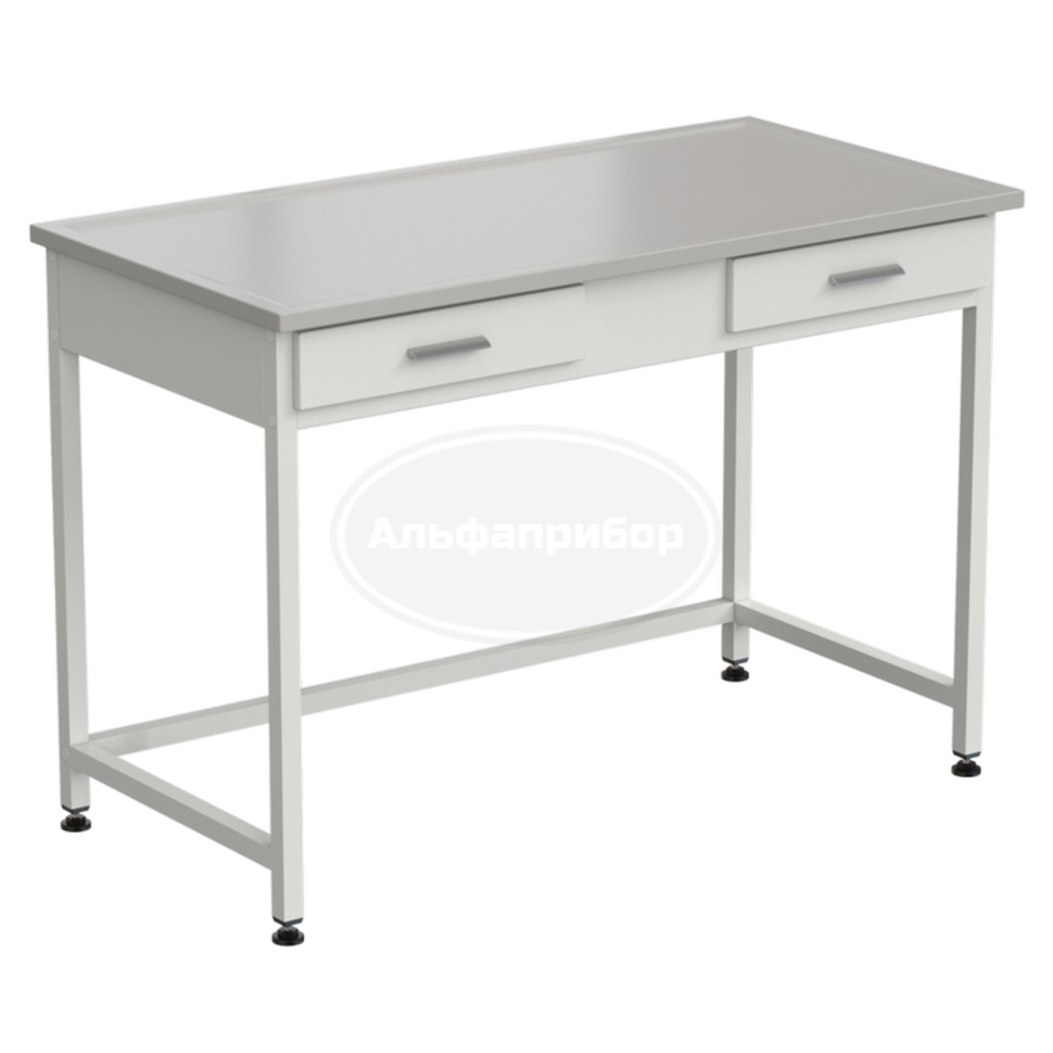 Стол лабораторный с 2 ящиками 1213х613х850 мм, раб. поверхность - Durcon с бортиком