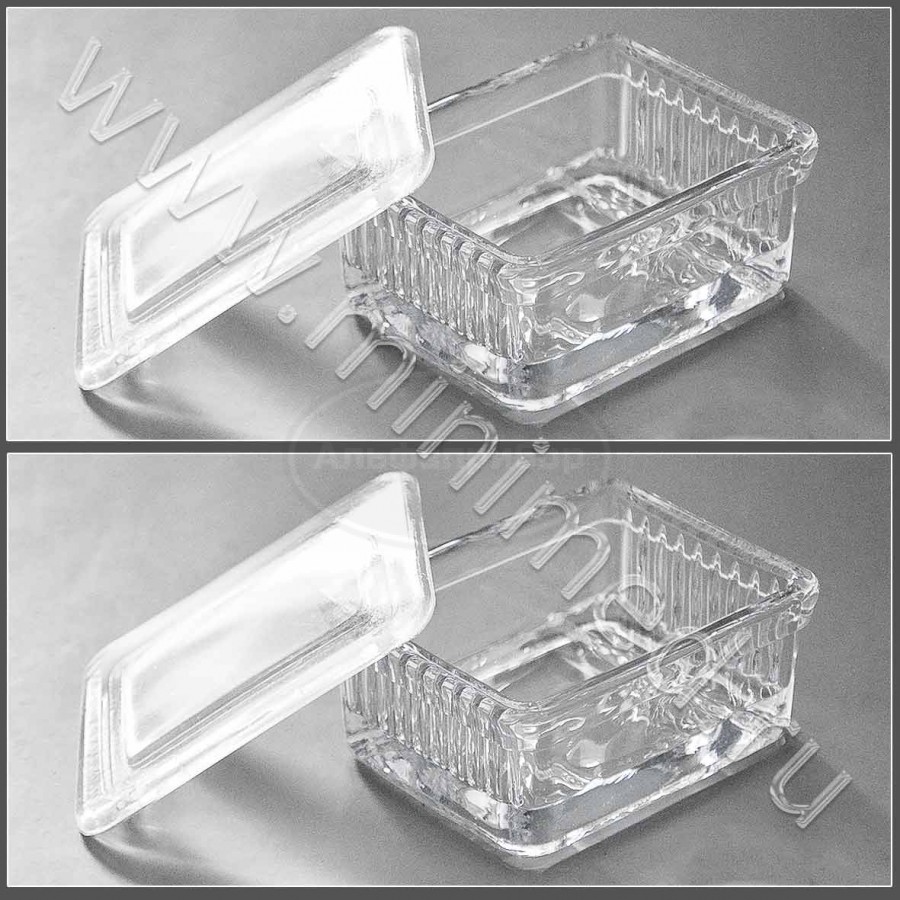 Емкость стеклянная 77*57*29 мм на 10 стекол горизонтально, упаковка 1 /50шт
