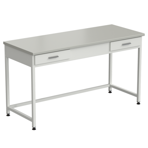 Стол приборный с 2 ящиками 1500х600х850 мм, раб. поверхность - серый ламинат