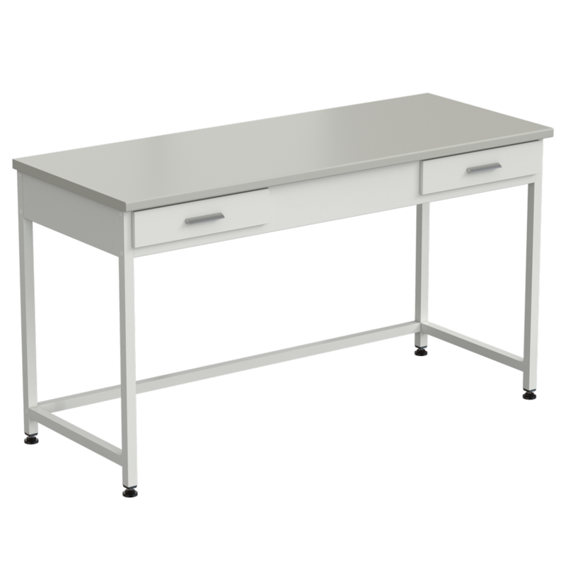 Стол приборный с 2 ящиками 1500х600х850 мм, раб. поверхность - серый ламинат