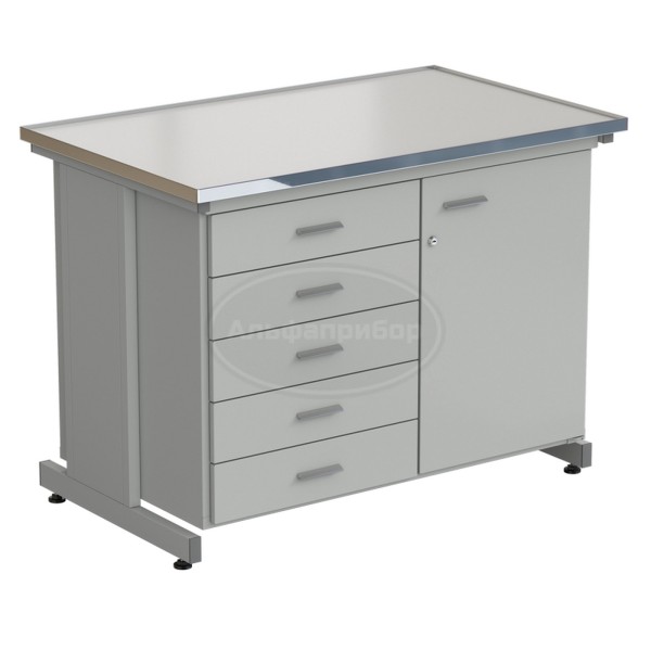 Тумба комбинированная 1 дверь (правая) + 5 ящиков 1212х750х900 мм, Labgrade-лайт