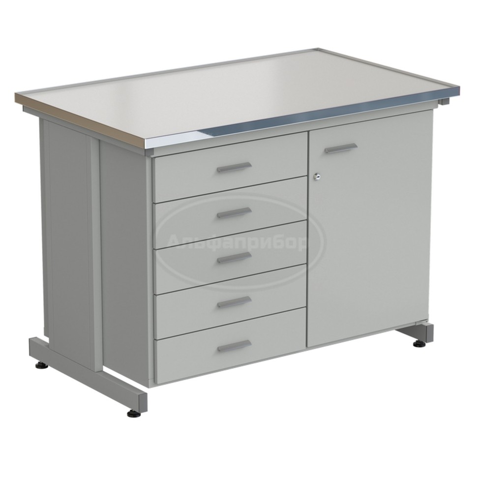 Тумба комбинированная 1 дверь (правая) + 5 ящиков 1212х750х900 мм, Labgrade-лайт