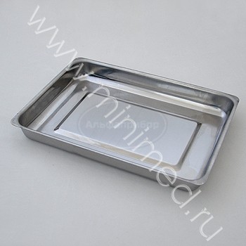 Лоток медицинский металлический прямоугольный ЛМПу-260 "Ока-Медик" (260*180*30 ) без крышки