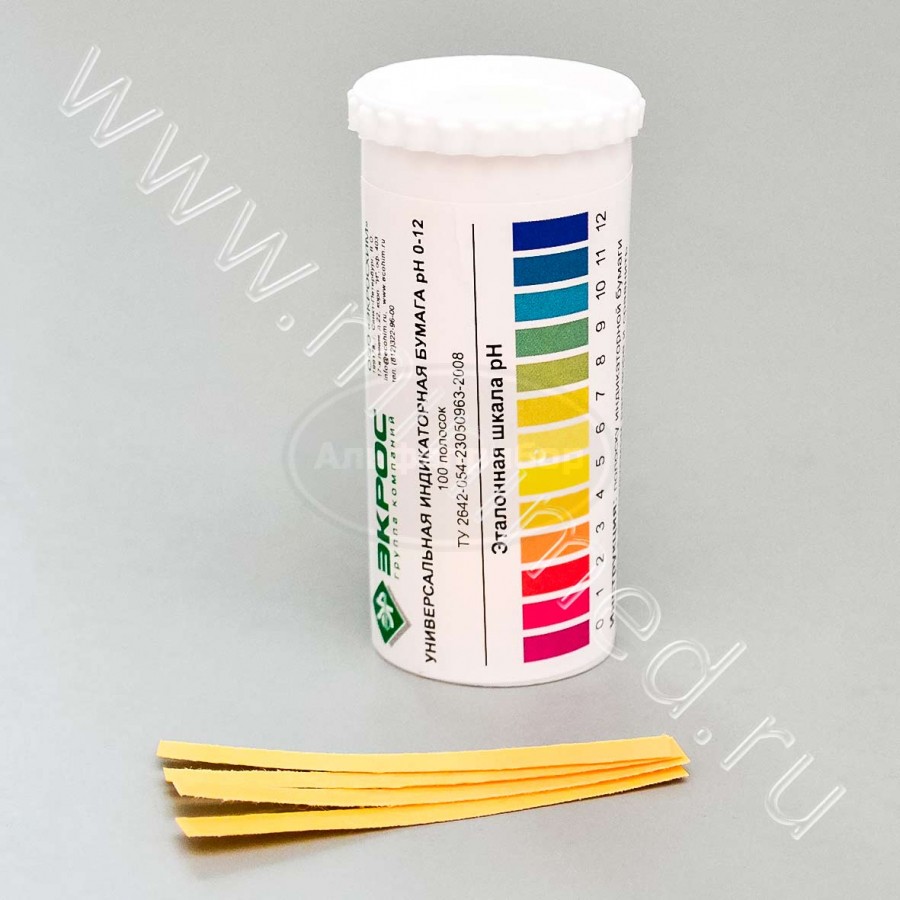 Индикаторная бумага универсальная pH 0-12, упаковка 100шт