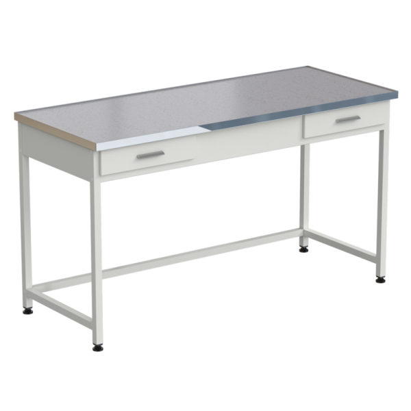 Стол приборный с 2 ящиками 1500х610х850 мм, раб. поверхность - монолитный керамогранит