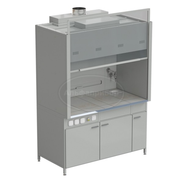 Шкаф вытяжной с подводом воды 1500х900х2145 мм, раб. поверхность - керамика
